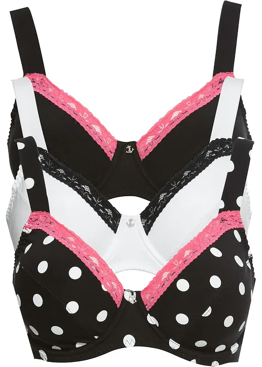 bonprix Schöne BHs im 3er-Pack aus Bio-Baumwolle - Damen