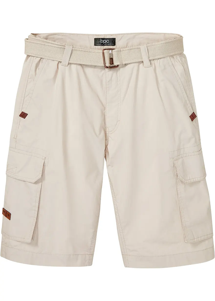 bonprix Schöne Cargo-Bermuda mit Gürtel sechs Taschen und Lederimitat-Details maschinenwaschbar
