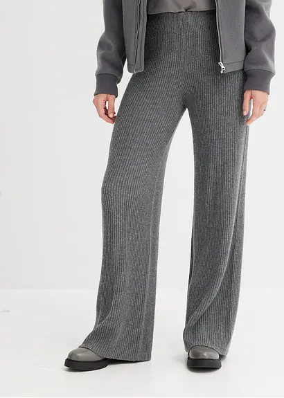 Bonprix Schöne Hose Aus Rippstrick Wirkt Durch Den Breiten Bund Formgebend