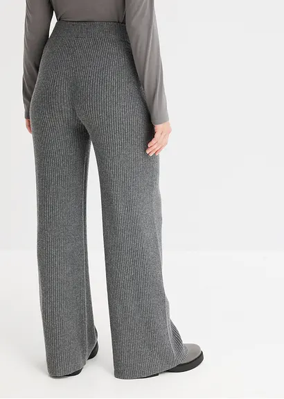 Bonprix Schöne Hose Aus Rippstrick Wirkt Durch Den Breiten Bund Formgebend