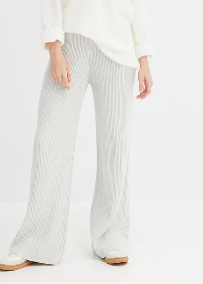 Bonprix Schöne Hose Aus Rippstrick Wirkt Durch Den Breiten Bund Formgebend