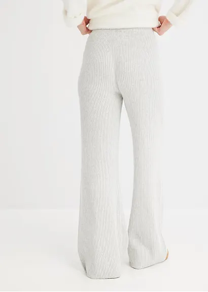 Bonprix Schöne Hose Aus Rippstrick Wirkt Durch Den Breiten Bund Formgebend