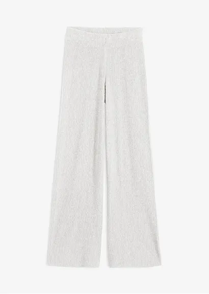 bonprix Schöne Hose aus Rippstrick wirkt durch den breiten Bund formgebend