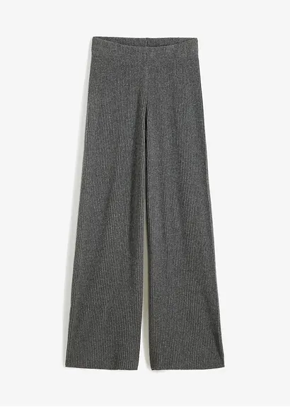 bonprix Schöne Hose aus Rippstrick wirkt durch den breiten Bund formgebend