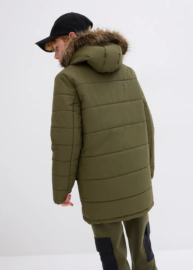 Bonprix Schöne Jungen Funktions-Winterjacke Mit Kapuze - Grün