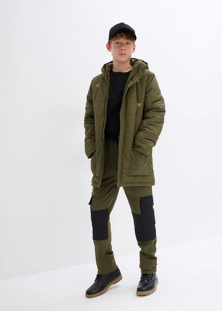 Bonprix Schöne Jungen Funktions-Winterjacke Mit Kapuze - Grün