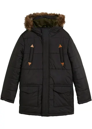 bonprix Schöne Jungen Funktions-Winterjacke mit Kapuze - schwarz - Kinder