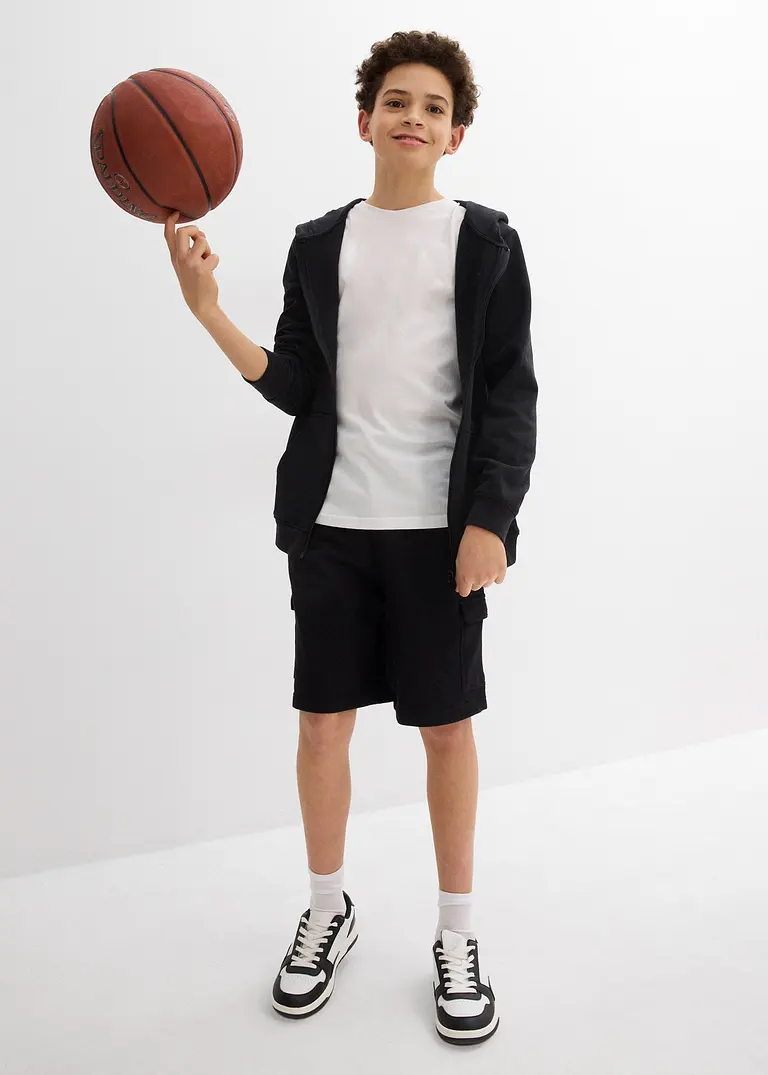 Bonprix Schöne Jungen Sweat-Bermuda Im Cargo-Style Mit 4 Taschen - Kinder