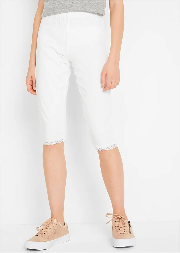 Bonprix Schöne Mädchen 3/4-lange Leggings Mit Spitzendetail