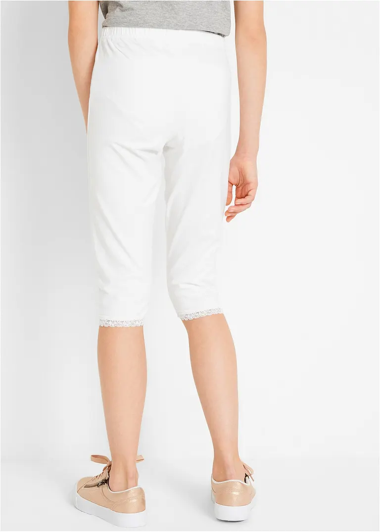 Bonprix Schöne Mädchen 3/4-lange Leggings Mit Spitzendetail