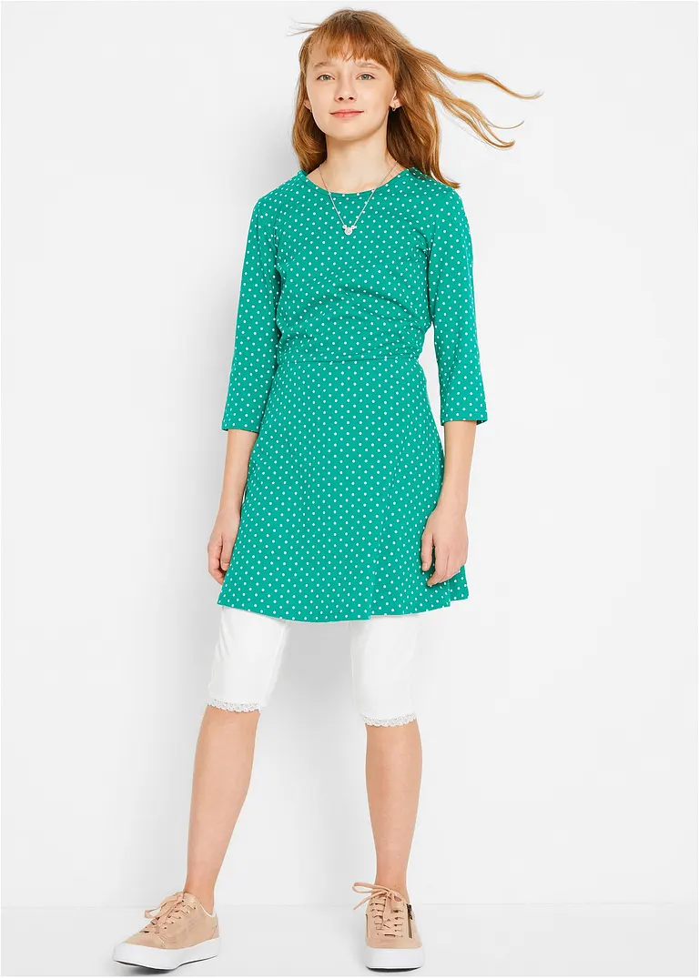 Bonprix Schöne Mädchen 3/4-lange Leggings Mit Spitzendetail