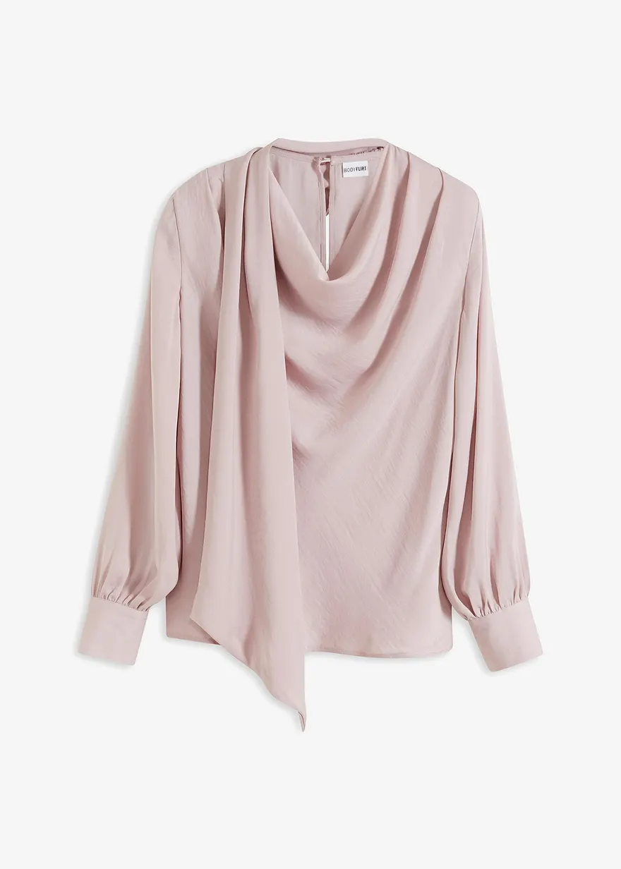 bonprix Schöne Satin-Tunika mit auffallendem Schal-Detail. - lila - Damen