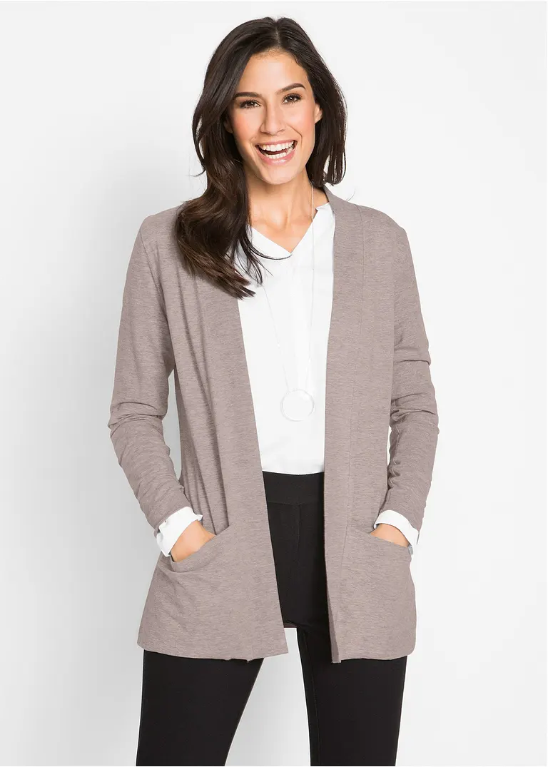 Bonprix Schöne Shirtjacke Mit Viskose Und Mit Eingriffstaschen - Grau