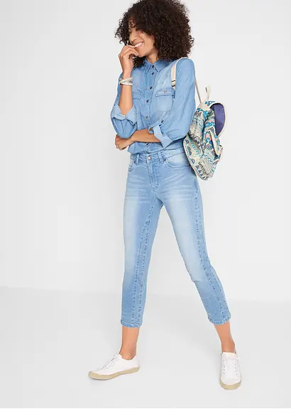 Bonprix Schöne Soft-Jeans In 7/8-Länge Mit Modischer Waschung