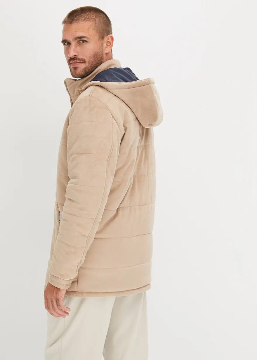 Bonprix Schöne Steppjacke In Verloursoptik - Beige - Herren