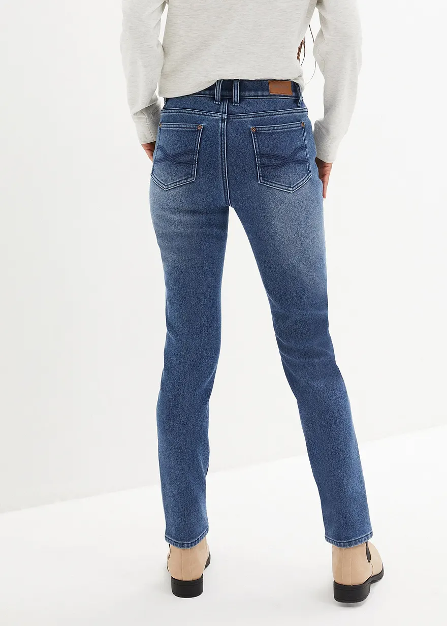 Bonprix Schöne Straight-Fit Super -Kuschel Thermojeans - Blau Regular