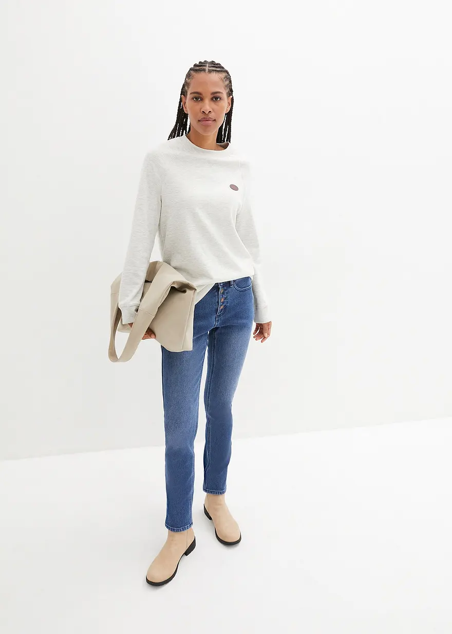 Bonprix Schöne Straight-Fit Super -Kuschel Thermojeans - Blau Regular