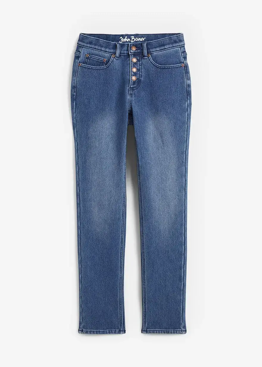 bonprix Schöne Straight-Fit Super -Kuschel Thermojeans - blau regular