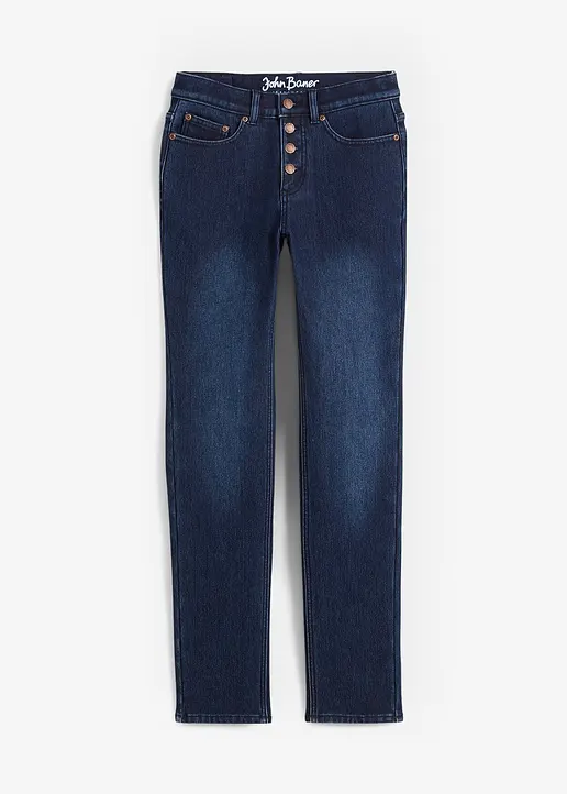 bonprix Schöne Straight-Fit Super -Kuschel Thermojeans - blau regular