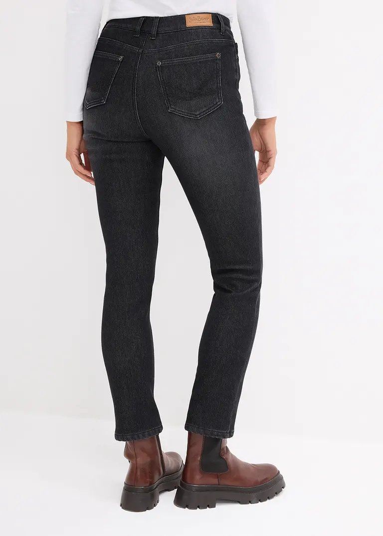 Bonprix Schöne Straight-Fit Super -Kuschel Thermojeans - Schwarz Regular