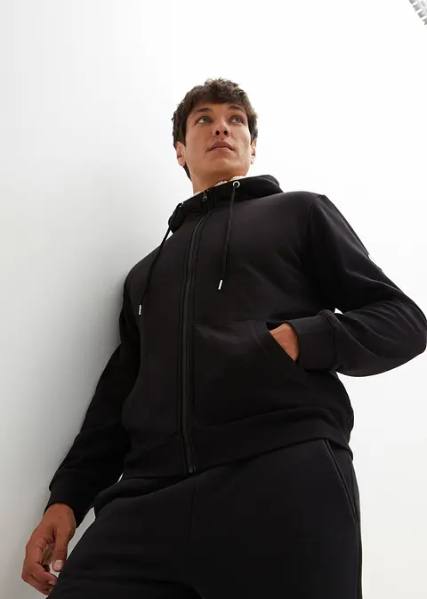 Bonprix Schöne Thermo-Sweatjacke Mit Kapuze Und Teddyfutter - Schwarz