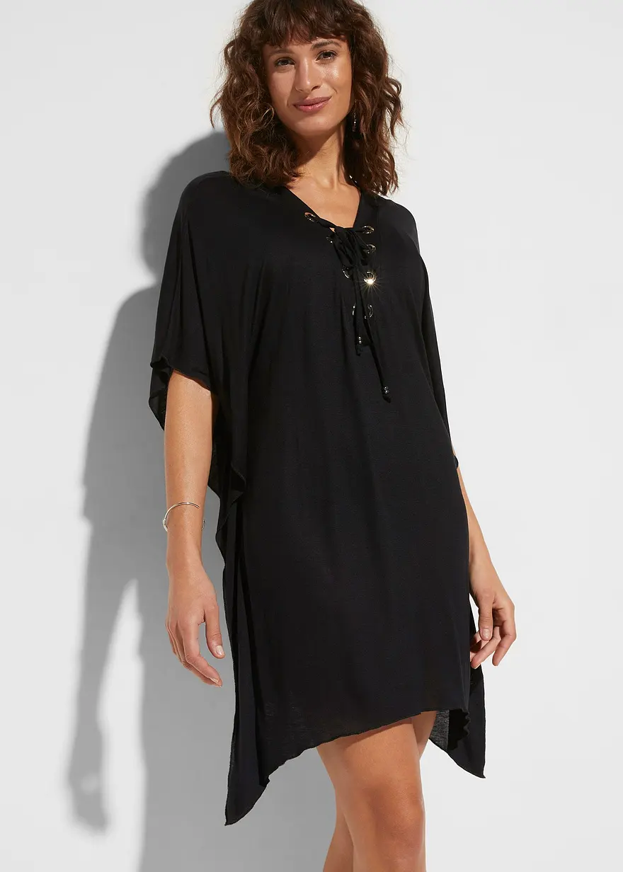 Bonprix Schöne Tunika Mit Tollen Details - Schwarz - Damen