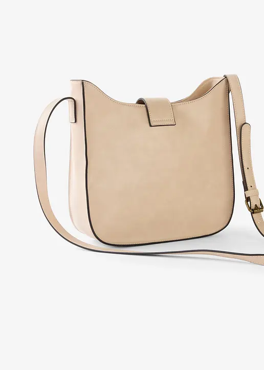Bonprix Schöne Umhängetasche In Lederoptik - Beige - Damen