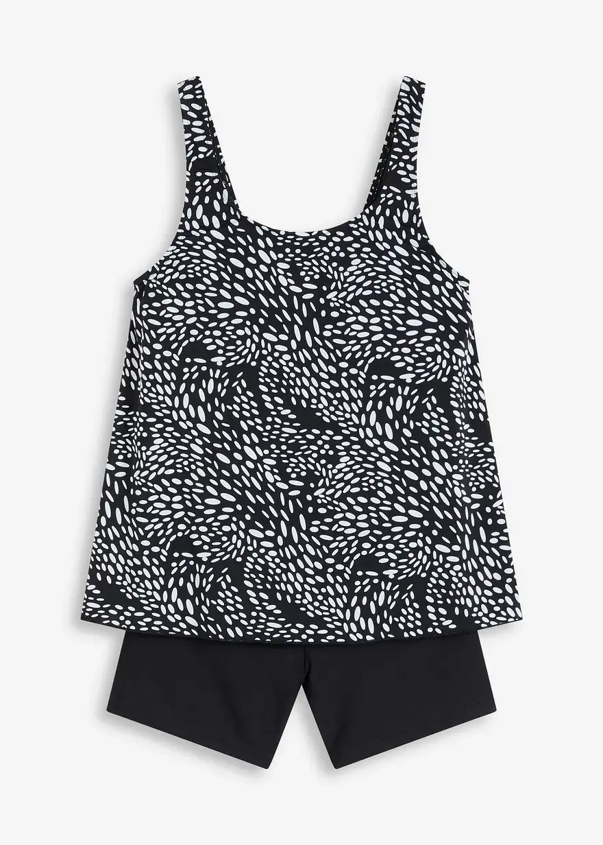 bonprix Schöner Badeanzug in Tankini-Optik - schwarz - Damen