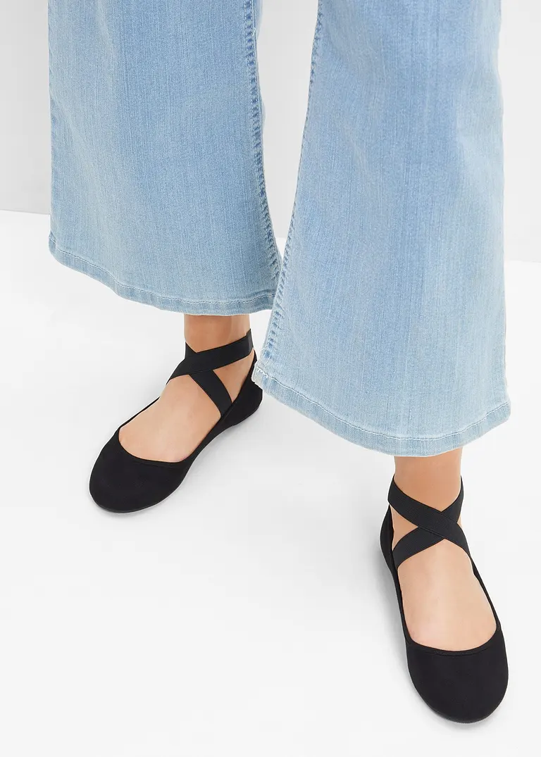 Bonprix Schöner Ballerina Von RAINBOW Mit Elastischen Bändern - Schwarz