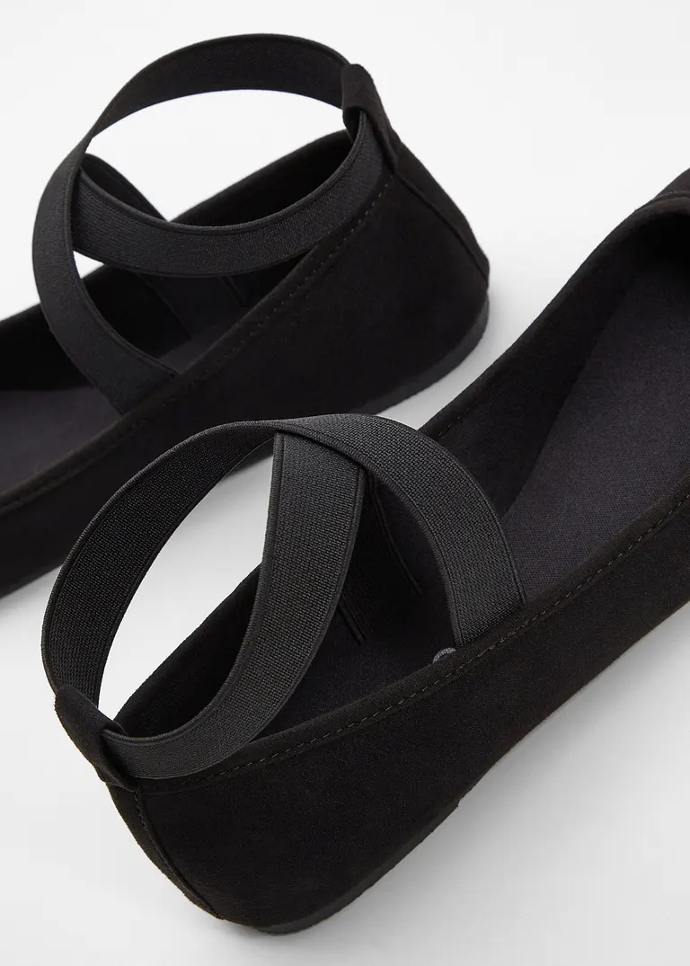 Bonprix Schöner Ballerina Von RAINBOW Mit Elastischen Bändern - Schwarz