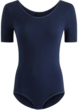 bonprix Schöner Basicbody mit halblangen Ärmeln - blau - Damen