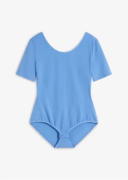 bonprix Schöner Basicbody mit halblangen Ärmeln - blau - Damen