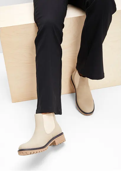 Bonprix Schöner Chelsea Boot Im Casual-Look - Beige - Damen
