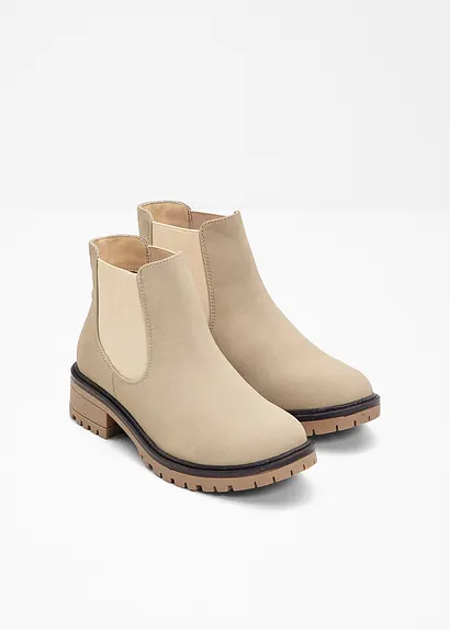 Bonprix Schöner Chelsea Boot Im Casual-Look - Beige - Damen