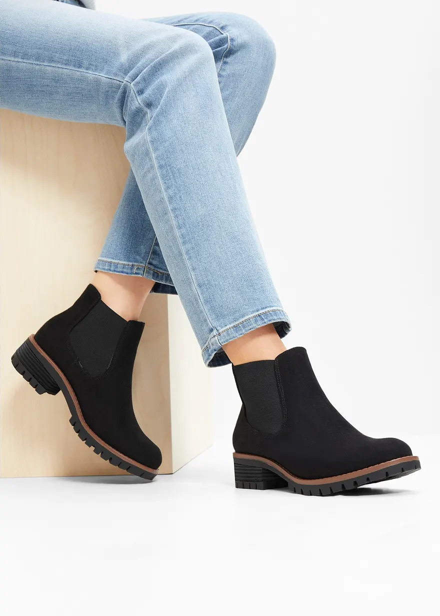 Bonprix Schöner Chelsea Boot Im Casual-Look - Schwarz - Damen