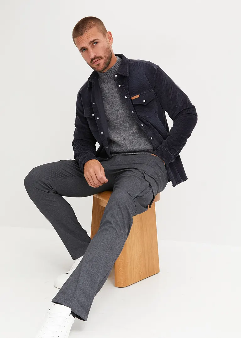 Bonprix Schöner Flauschig Haariger Stehkragenpullover - Grau