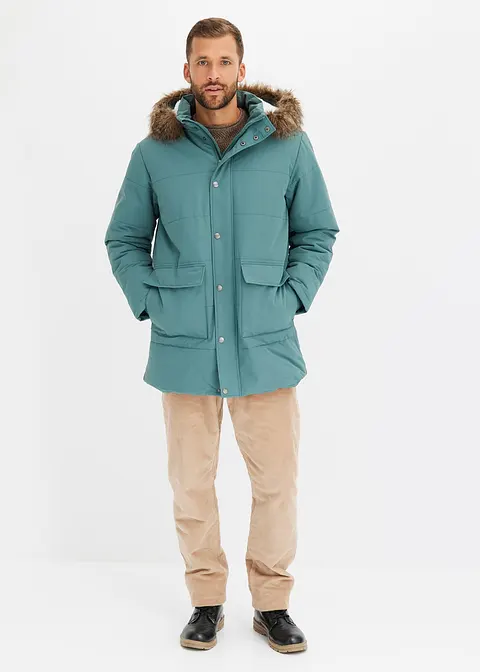 Bonprix Schöner Gesteppter Winter-Parka Mit Teddyfutter Am Körper Und In Der Kapuze Maschinenwaschbar