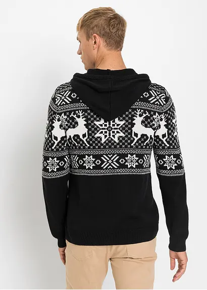 Bonprix Schöner Kapuzenpullover Mit Winterlichem Design Und Rippbündchen Maschinenwaschbar