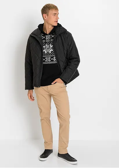 Bonprix Schöner Kapuzenpullover Mit Winterlichem Design Und Rippbündchen Maschinenwaschbar