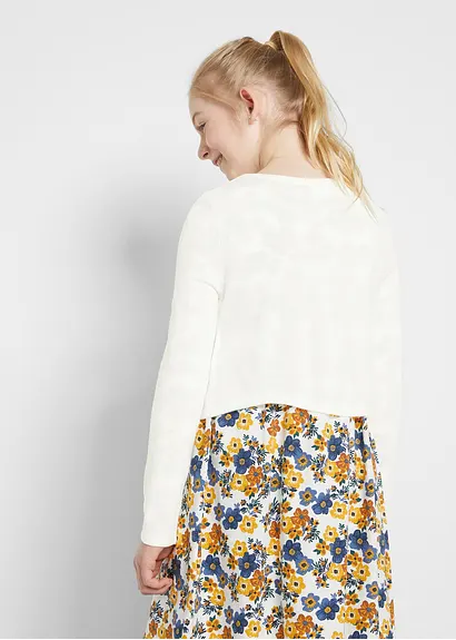 Bonprix Schöner Mädchen Bolero Mit Funkelndem Knopf - Weiß