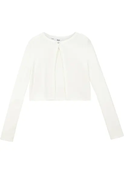 bonprix Schöner Mädchen Bolero mit funkelndem Knopf - weiß