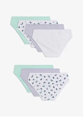 Bonprix Schöner Mädchen Slip Im 7er Pack. - Weiß Bedruckt+puderlila+mint
