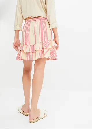 Bonprix Schöner Minirock Aus Leinenmischung - Beige - Damen