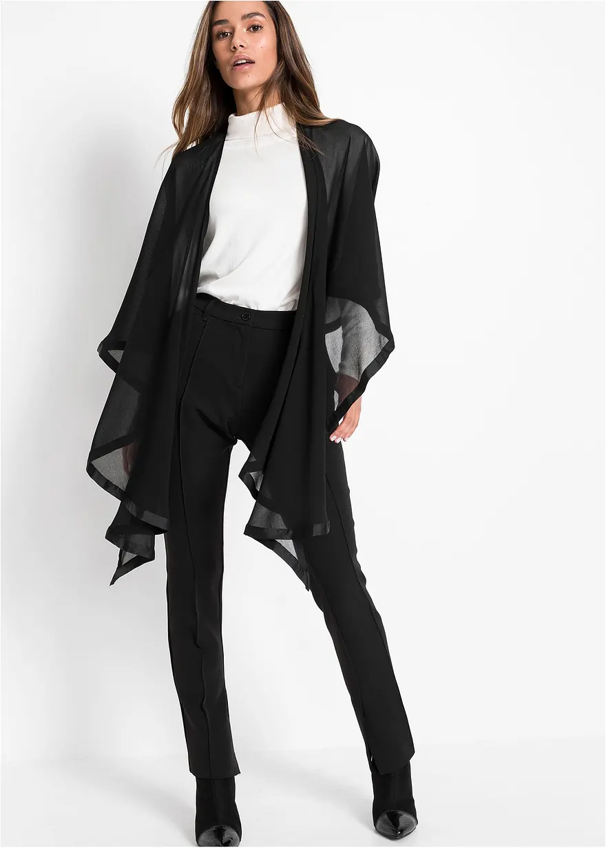Bonprix Schöner Poncho-Schal Im Glamour-Look - Schwarz - Damen