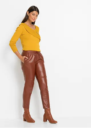 Bonprix Schöner Pullover Mit Strickmix Und Metall-Schnallen - Gelb