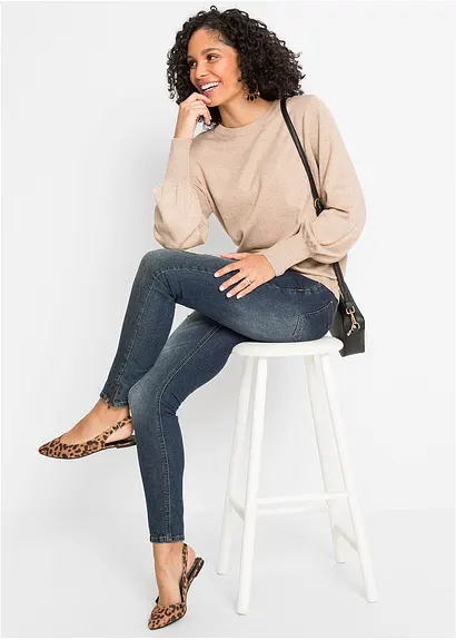 Bonprix Schöner Pullover Mit Tollem Ballon-Ärmel. - Beige