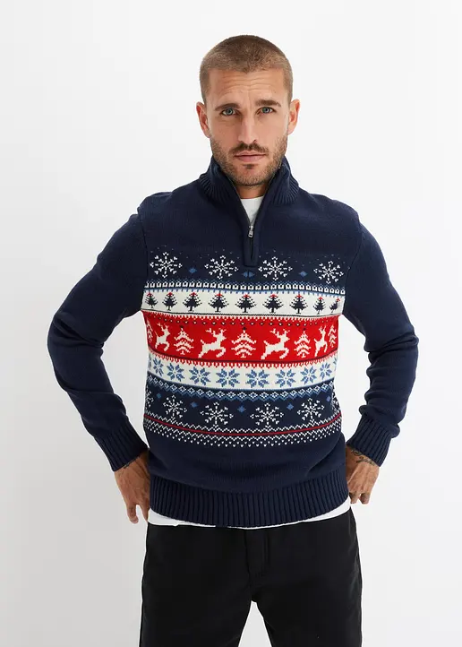 Bonprix Schöner Pullover Mit Troyerkragen Und Reißverschlussöffnung