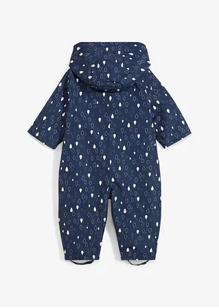 Bonprix Schöner Regenanzug Mit Fleecefutter Und Kapuze - Blau