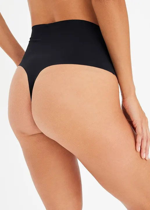 Bonprix Schöner Shape String Mit Leichter Formkraft - 2x Schwarz - Damen