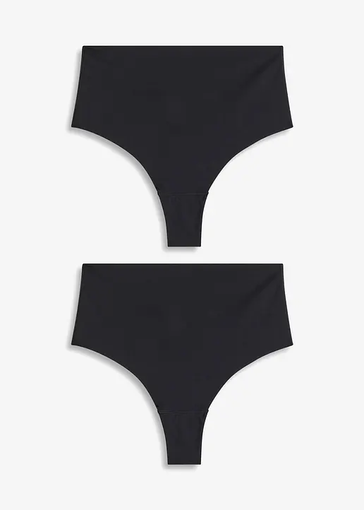 bonprix Schöner Shape String mit leichter Formkraft - 2x schwarz - Damen